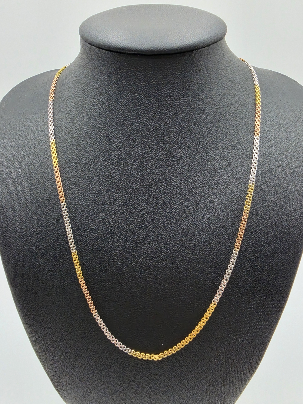 20 Inch Byzatine Tri Gold Over S925